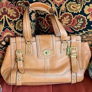Brown leather Coach bag